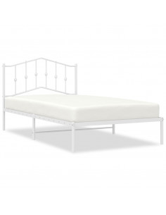 Giroletto con Testiera Metallo Bianco 107x203 cm 2