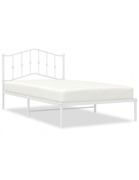 Giroletto con Testiera Metallo Bianco 107x203 cm