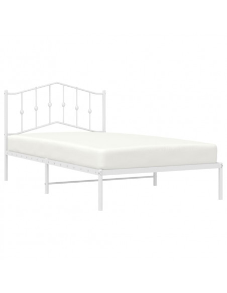 Giroletto con Testiera Metallo Bianco 107x203 cm