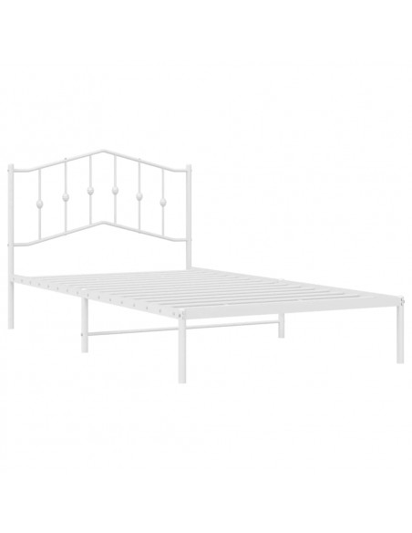 Giroletto con Testiera Metallo Bianco 107x203 cm