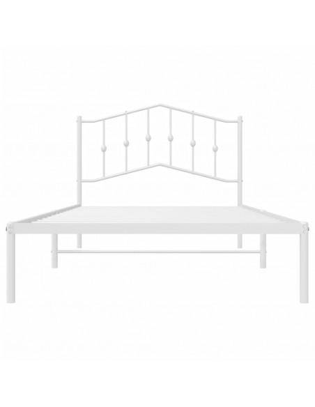 Giroletto con Testiera Metallo Bianco 107x203 cm