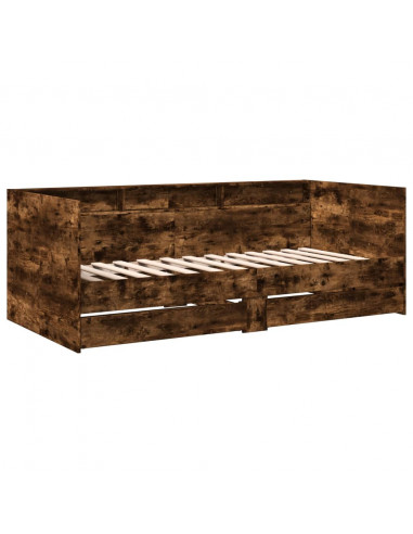 Divano Letto con Cassetti Rovere Fumo 100x200 cm Multistrato