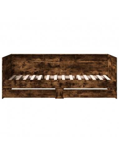 Divano Letto con Cassetti Rovere Fumo 100x200 cm Multistrato