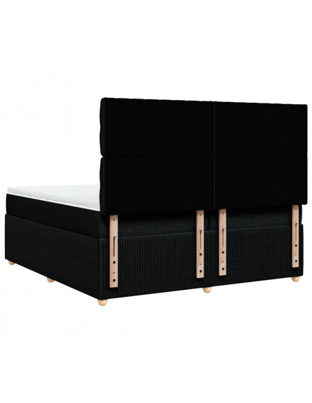 Giroletto a Molle con Materasso Nero 200x200 cm in Tessuto
