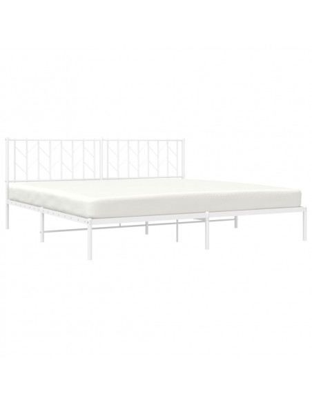 Giroletto con Testiera Metallo Bianco 200x200 cm