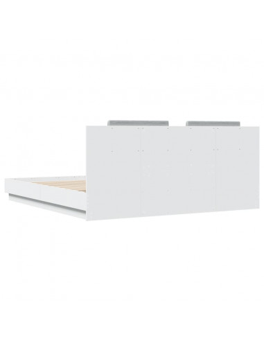 Giroletto con Testiera e LED Bianco 180x200 cm