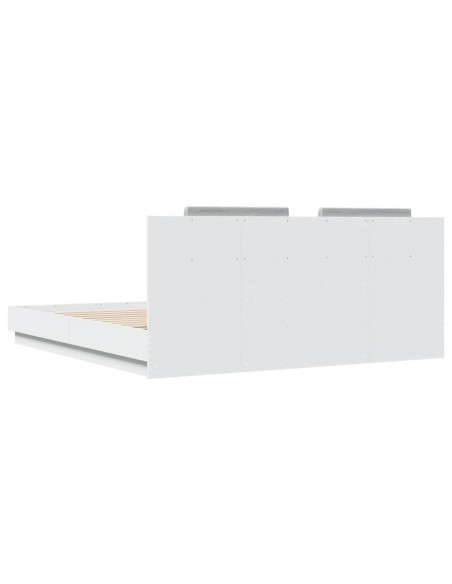 Giroletto con Testiera e LED Bianco 180x200 cm