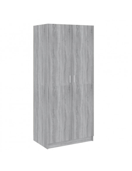 Armadio Grigio Sonoma 80x52x180 cm in Legno Multistrato