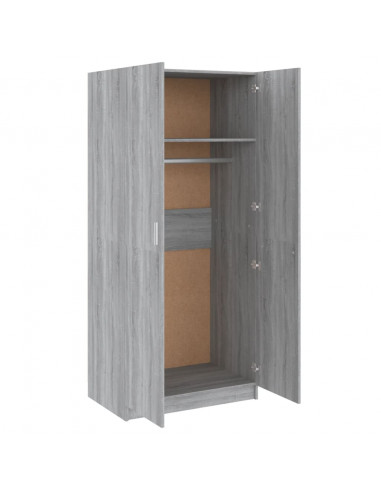 Armadio Grigio Sonoma 80x52x180 cm in Legno Multistrato