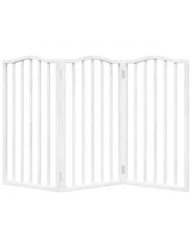 Cancello per Cani Pieghevole 3 Pannelli Bianco 150 cm Pioppo