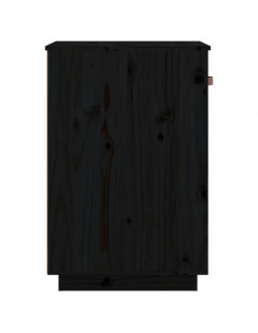 Armadietto da Scrivania Nero 40x50x75 cm Legno Massello Pino 2