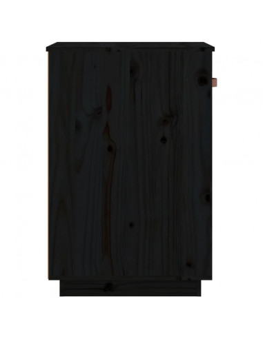 Armadietto da Scrivania Nero 40x50x75 cm Legno Massello Pino