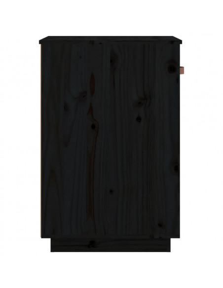 Armadietto da Scrivania Nero 40x50x75 cm Legno Massello Pino