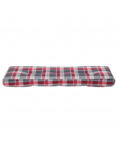 Cuscino per Pallet a Quadri Rossi 120x40x12 cm in Tessuto