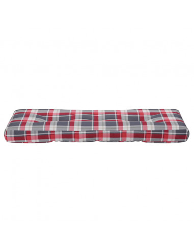 Cuscino per Pallet a Quadri Rossi 120x40x12 cm in Tessuto