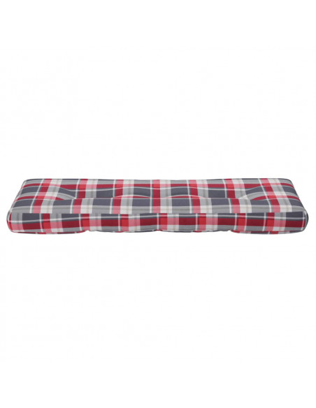 Cuscino per Pallet a Quadri Rossi 120x40x12 cm in Tessuto