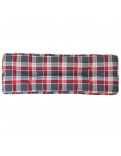 Cuscino per Pallet a Quadri Rossi 120x40x12 cm in Tessuto 2