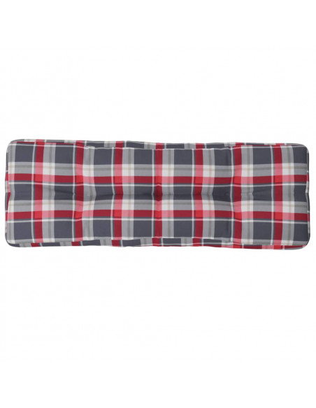 Cuscino per Pallet a Quadri Rossi 120x40x12 cm in Tessuto