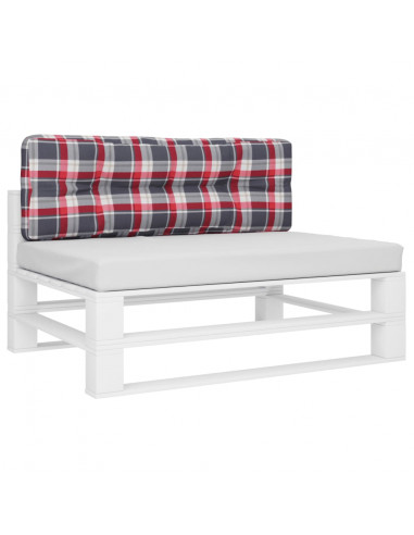 Cuscino per Pallet a Quadri Rossi 120x40x12 cm in Tessuto