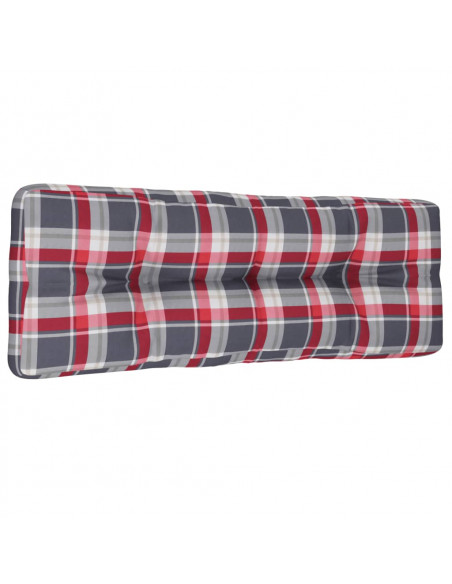 Cuscino per Pallet a Quadri Rossi 120x40x12 cm in Tessuto