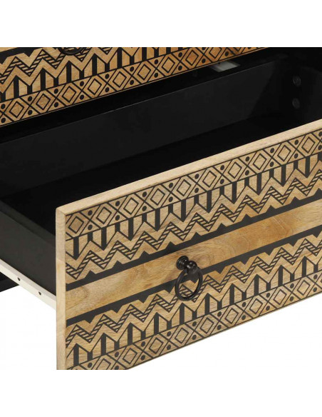 Credenza 60x33,5x75 cm in Legno Massello di Mango Grezzo