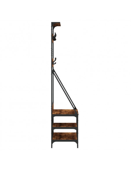 Appendiabiti con Porta Scarpe Rovere Fumo 80x40x184 cm