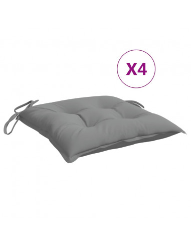 Cuscini per Sedia 4 pz Grigi 50x50x7 cm Tessuto Oxford
