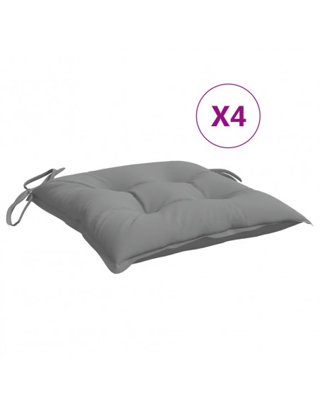 Cuscini per Sedia 4 pz Grigi 50x50x7 cm Tessuto Oxford