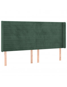 Testiera ad Orecchio Verde Scuro 203x16x118/128 cm in Velluto 2