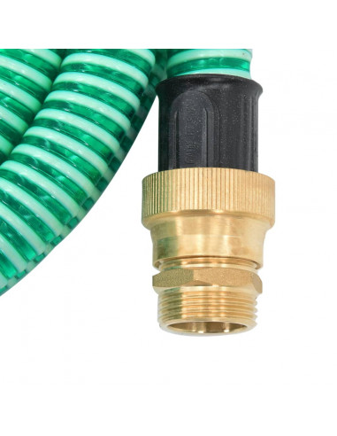 Tubo di Aspirazione con Raccordi in Ottone Verde 1,1" 4 m PVC