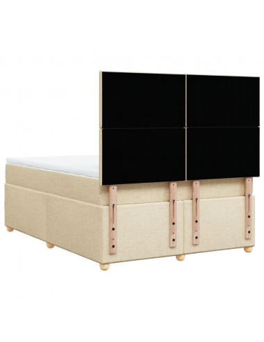 Giroletto a Molle con Materasso Crema 160x200 cm in Tessuto