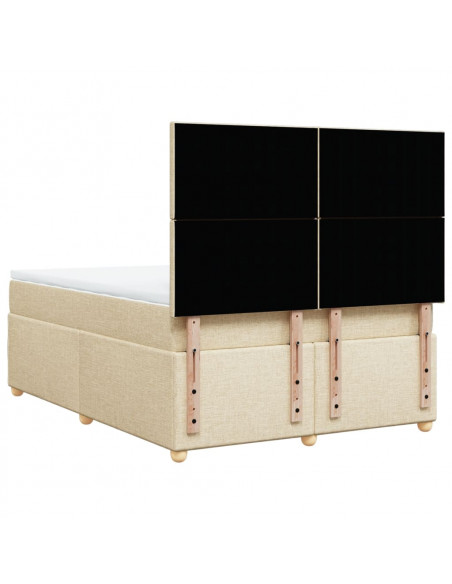 Giroletto a Molle con Materasso Crema 160x200 cm in Tessuto