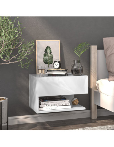 Comodini a Parete 2 pz Bianchi