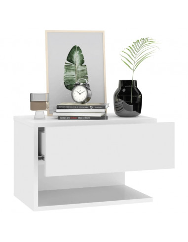 Comodini a Parete 2 pz Bianchi