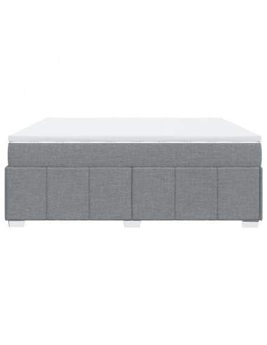 Giroletto a Molle con Materasso Grigio Chiaro 200x200cm Tessuto