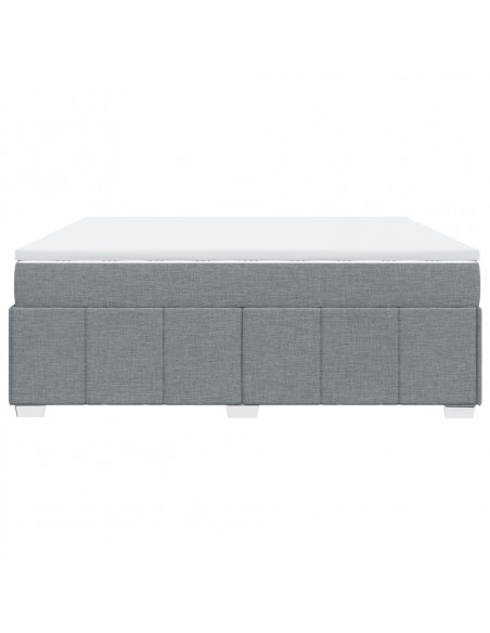 Giroletto a Molle con Materasso Grigio Chiaro 200x200cm Tessuto