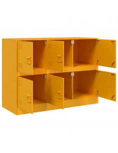 Credenza Giallo Senape 99x39x73 cm in Acciaio 2