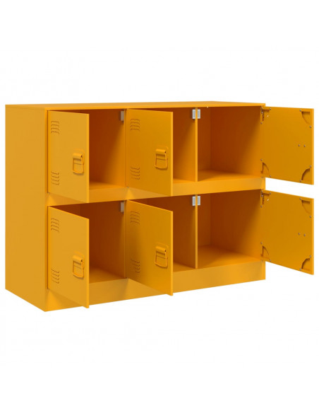 Credenza Giallo Senape 99x39x73 cm in Acciaio
