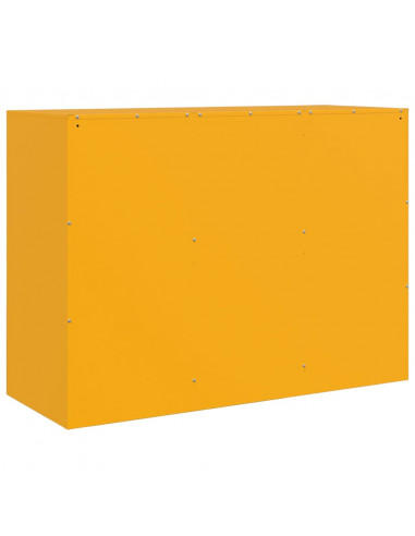 Credenza Giallo Senape 99x39x73 cm in Acciaio