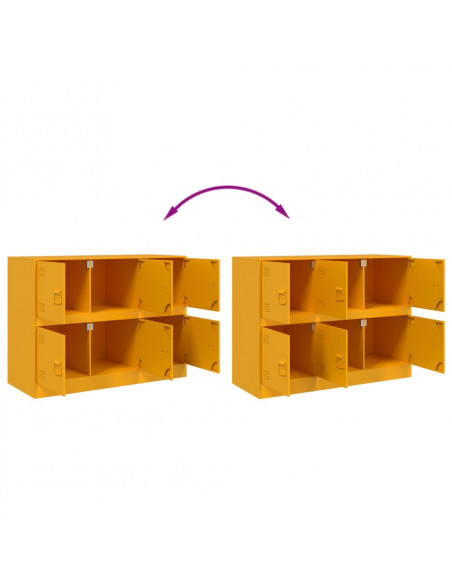 Credenza Giallo Senape 99x39x73 cm in Acciaio