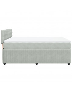 Giroletto a Molle con Materasso Grigio Chiaro 140x200cm Velluto 2