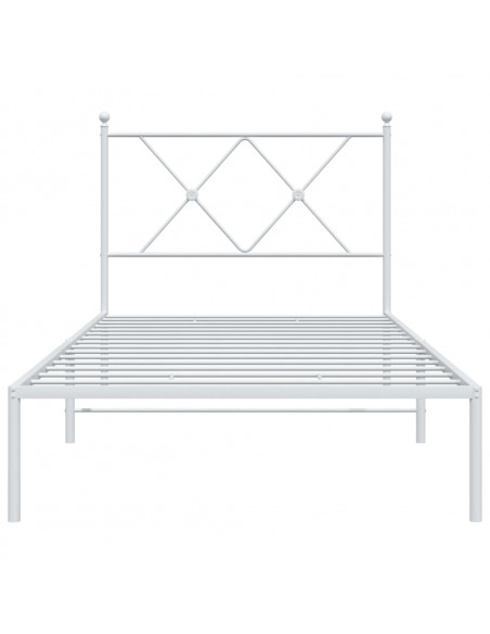 Giroletto con Testiera Metallo Bianco 90x190 cm