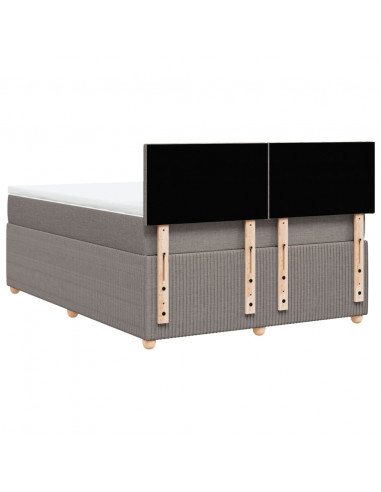 Giroletto a Molle con Materasso Tortora 140x200 cm in Tessuto