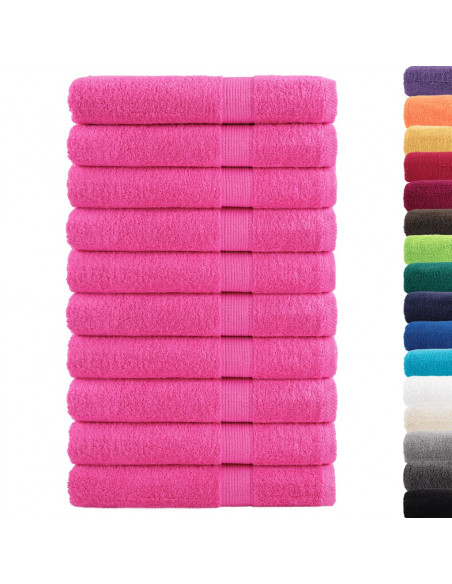Asciugamani 10 pz Rosa 100x200 cm 600 g/m² 100% Cotone