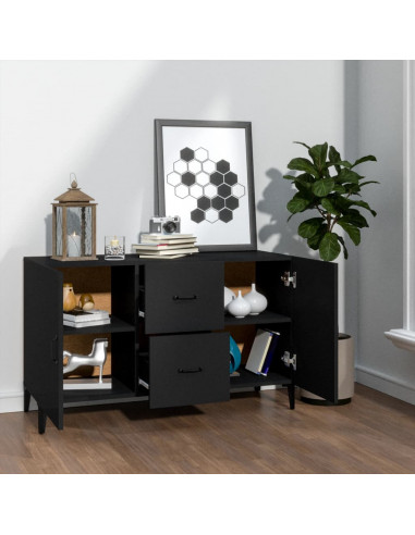 Credenza Nera 100x36x60 cm in Legno Multistrato