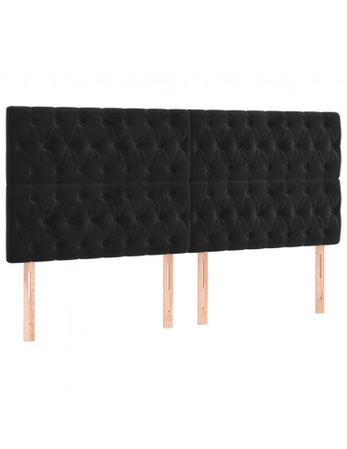 Testiere 4 pz Nero 100 x 7 x 78/88 cm in Velluto