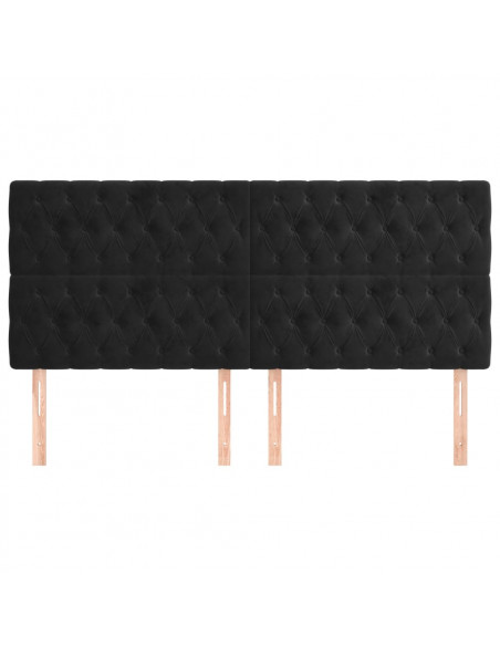 Testiere 4 pz Nero 100 x 7 x 78/88 cm in Velluto