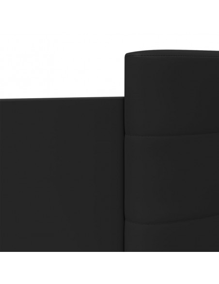 Giroletto con Testiera e LED Nero 100x200 cm