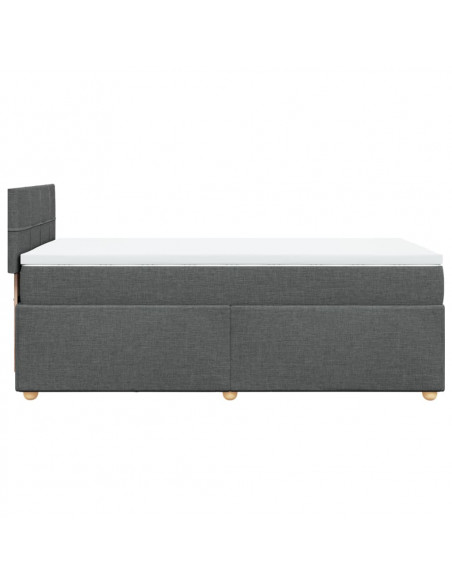 Giroletto a Molle con Materasso Grigio Scuro 90x200 cm Tessuto