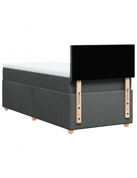 Giroletto a Molle con Materasso Grigio Scuro 90x200 cm Tessuto